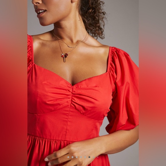 RARE EUC Anthropologie Atsu Off-The-Shoulder Poplin Midi Dress // Size 18W - Picture 4 of 9